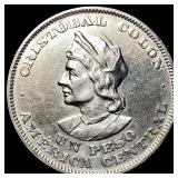 1906 El Salvador Silver 1 Peso CLOSELY UNCIRCULATE