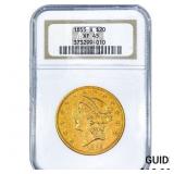 1855-S $20 Gold Double Eagle NGC XF45
