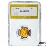 1949-S Wheat Cent PGA MS68 RD