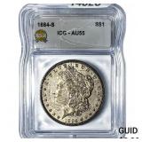 1884-S Morgan Silver Dollar ICG AU55