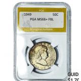 1949 Franklin Half Dollar PGA MS66+FBL