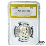 1955 Franklin Half Dollar PGA MS66FBL