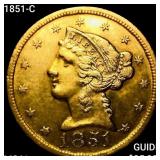1851-C $5 Gold Half Eagle UNCIRCULATED