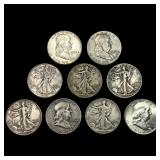 [9] 1936-1963 United States Silver Half Dollar Lot