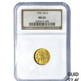 1926 $2.50 Gold Quarter Eagle NGC MS62