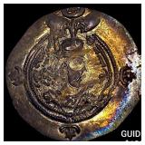 400-600 AD Sassanid Empire Silver Drachm Toned! HI