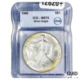 1986 Silver Eagle ICG MS70