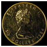 1984 Canada 1oz Gold $50-Maple