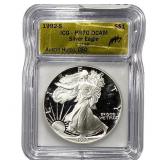 1992-S Silver Eagle ICG PR70 DCAM Austin Hutto