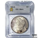 1882-S Morgan Silver Dollar ICG MS63