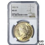 1923 Silver Peace Dollar NGC MS65