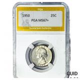 1950 Washington Silver Quarter PGA MS67+