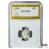 1914 Barber Dime PGA MS64