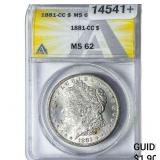 1881-CC Morgan Silver Dollar ANACS MS62