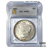 1889 Morgan Silver Dollar ICG MS64
