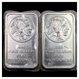 [2] American Buffalo 5oz Silver Bars