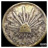 1847 Mexico Silver Cap and Rays 4 Reales HIGH GRAD