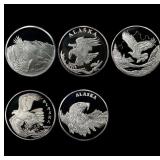 [5]2000 AK Mint 1oz Silver PR Eagle Medallion Set