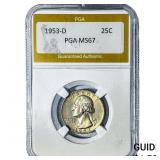 1953-D Washington Silver Quarter PGA MS67