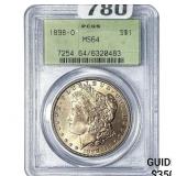 1898-O Morgan Silver Dollar PCGS MS64