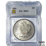 1889 Morgan Silver Dollar ICG MS64