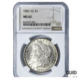 1881-CC Morgan Silver Dollar NGC MS62