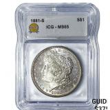 1881-S Morgan Silver Dollar ICG MS65