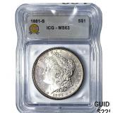 1881-S Morgan Silver Dollar ICG MS63