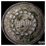 1834 Brazil Silver 1200 Reis CHOICE AU