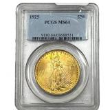 1925 $20 Gold Double Eagle PCGS MS64