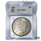 1889 Morgan Silver Dollar ICG MS63