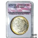 1878 7TF Morgan Silver Dollar ANGS MS67