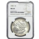 1902 Morgan Silver Dollar NGC MS64