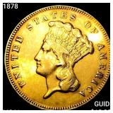 1878 $3 Gold Piece UNCIRCULATED