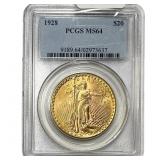 1928 $20 Gold Double Eagle PCGS MS64