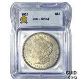 1921 Morgan Silver Dollar ICG MS64