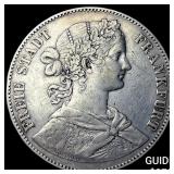 1860 Germany, Franfurt Silver 1 Thaler CHOICE AU