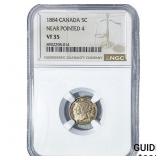 1884 5C Canada Near Pointed 4 NGC VF35