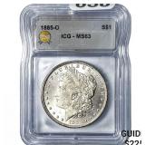 1885-O Morgan Silver Dollar ICG MS63