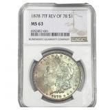 1878 Morgan Silver Dollar NGC MS63