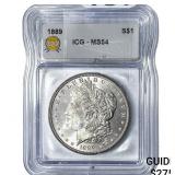 1889 Morgan Silver Dollar ICG MS64