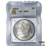 1882-S Morgan Silver Dollar ICG MS64