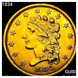 1834 $2.50 Gold Quarter Eagle UNCIRCULATED +