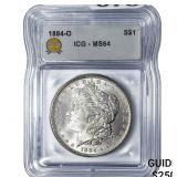 1884-O Morgan Silver Dollar ICG MS64