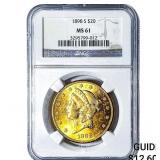 1898-S $20 Gold Double Eagle NGC MS61
