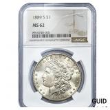 1889-S Morgan Silver Dollar NGC MS62