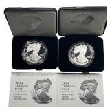 [2]2024 U.S. Mint UNC 1oz Silver Eagle Proof W/Box