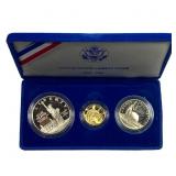 [3]1986 U.S. Libery Coin Set Silver $1,Gold$5,&50C