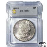 1882-S Morgan Silver Dollar ICG MS63
