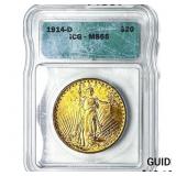 1914-D $20 Gold Double Eagle ICG MS65